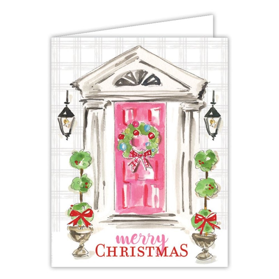 Invitations Rosanne Beck | Merry Christmas Handpainted Front Door Greeting Card