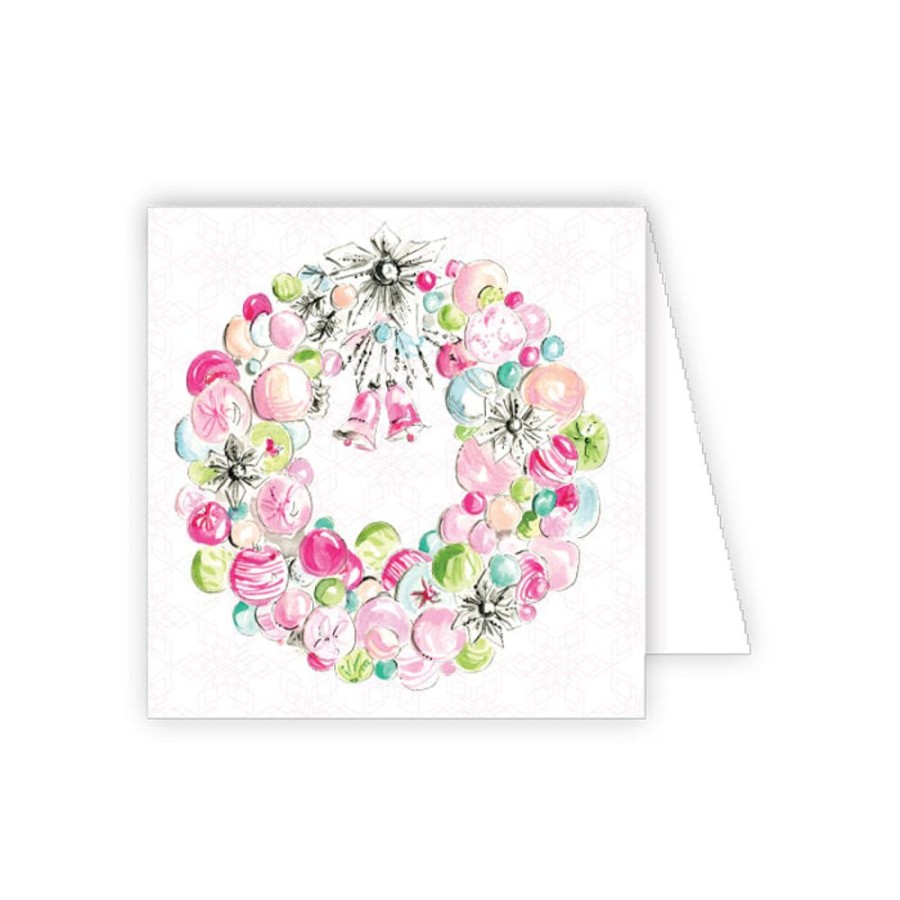 Seasonal Rosanne Beck | Vintage Ornament Wreath Enclosure Card