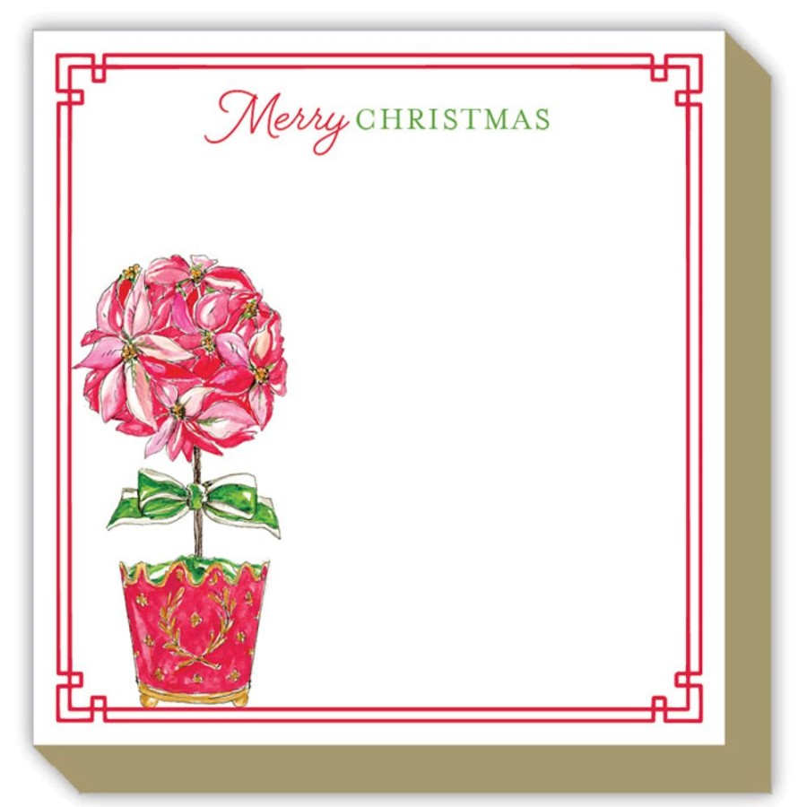 Notes & Pads Rosanne Beck | Holiday Poinsettia Topiary Luxe Notepad