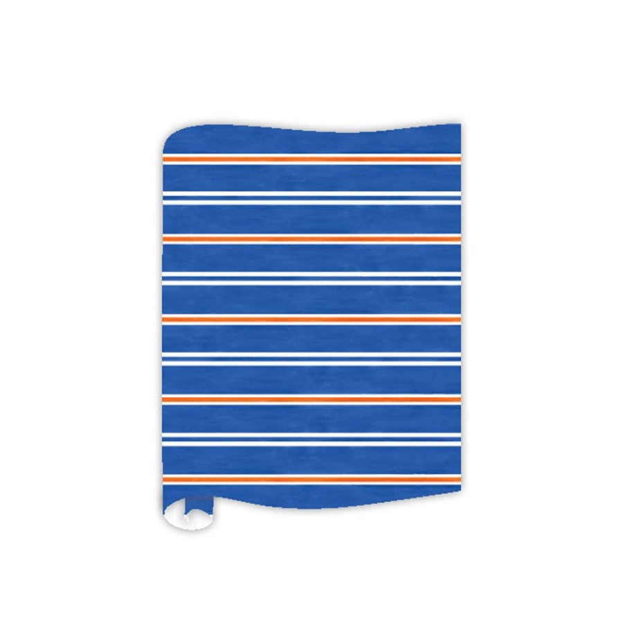 Seasonal Rosanne Beck | Blue & Orange Stripe Table Runner