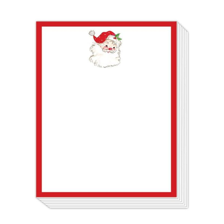 Invitations Rosanne Beck | Handpainted Holly Jolly Santa Stack Pad