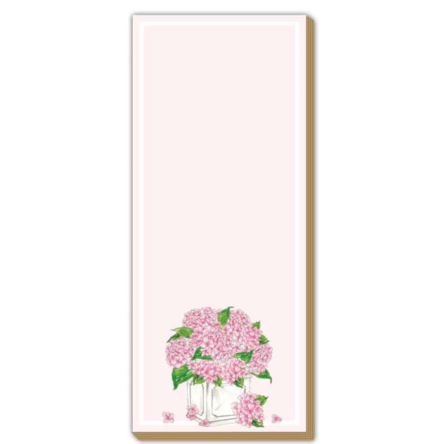 Notes & Pads Rosanne Beck | Pink Hydrangea Planter Luxe Skinny Pad