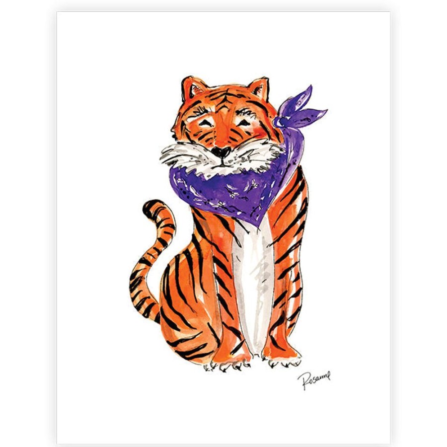 Seasonal Rosanne Beck | Orange & Purple Tiger Art Print