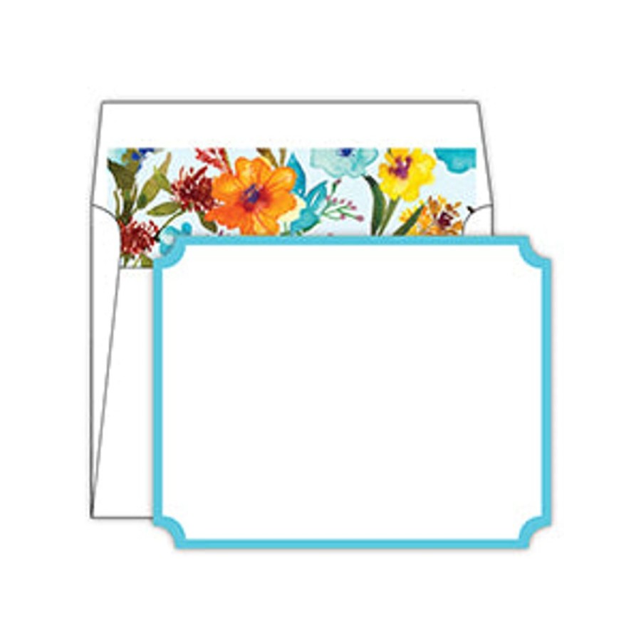 Notes & Pads Rosanne Beck | Teal Floral Die-Cut Social Set