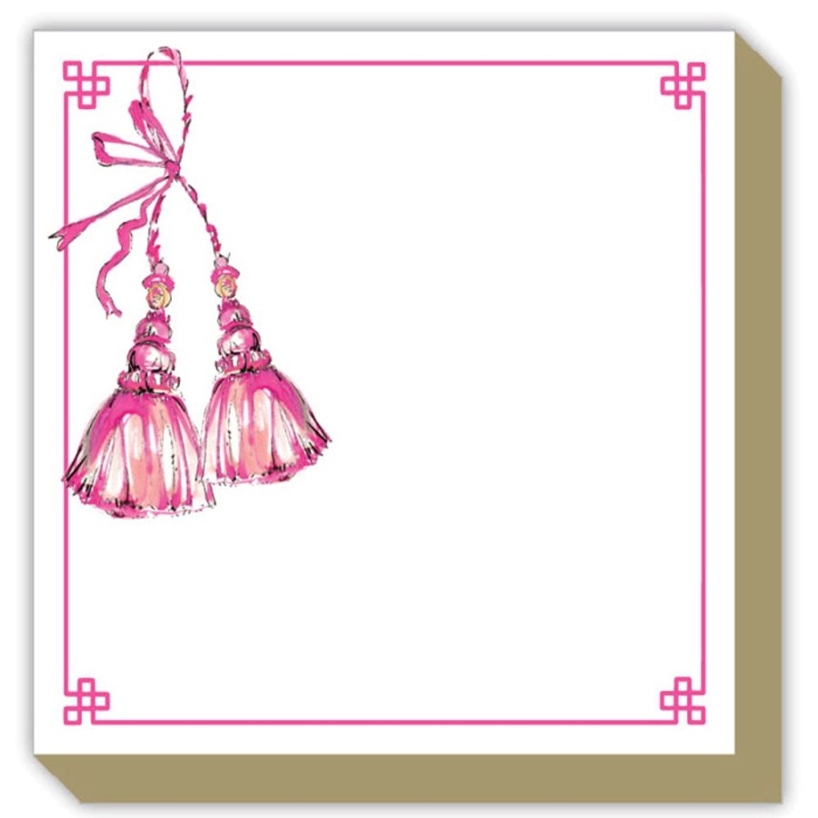 Notes & Pads Rosanne Beck | Pink Handpainted Tassels Luxe Notepad