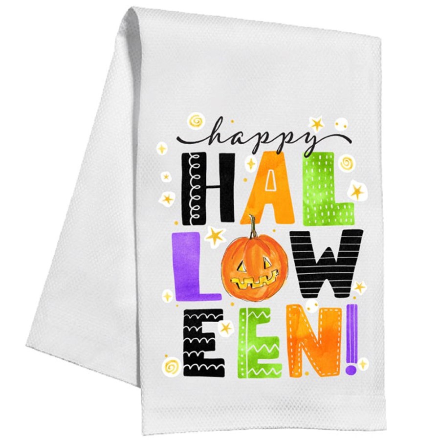 Home & Entertaining Rosanne Beck | Halloween Colorful Swirls Kitchen Towel