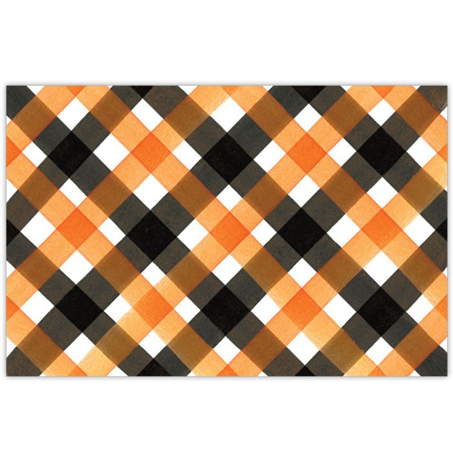 Home & Entertaining Rosanne Beck | Buffalo Check Black And Orange Placemats