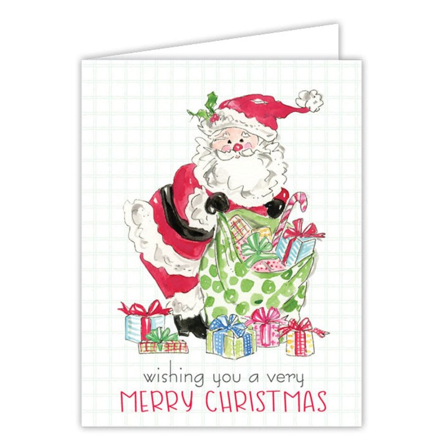 Seasonal Rosanne Beck | Holiday Santa With Packages Greeting Card