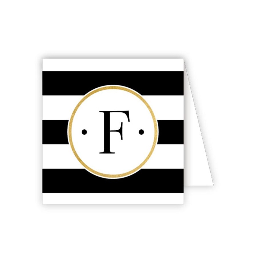 Monograms Rosanne Beck | Black Stripe F Enclosure Card