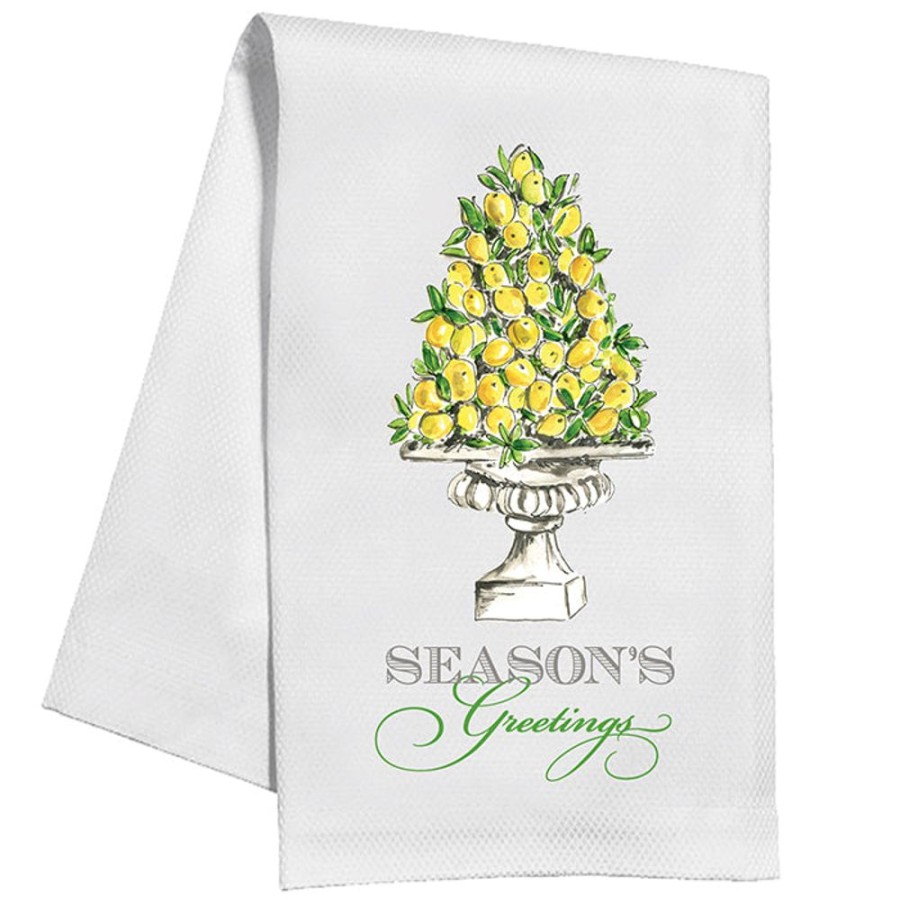 Invitations Rosanne Beck | Season'S Greetings Lemon Topiary Kitchen Towel