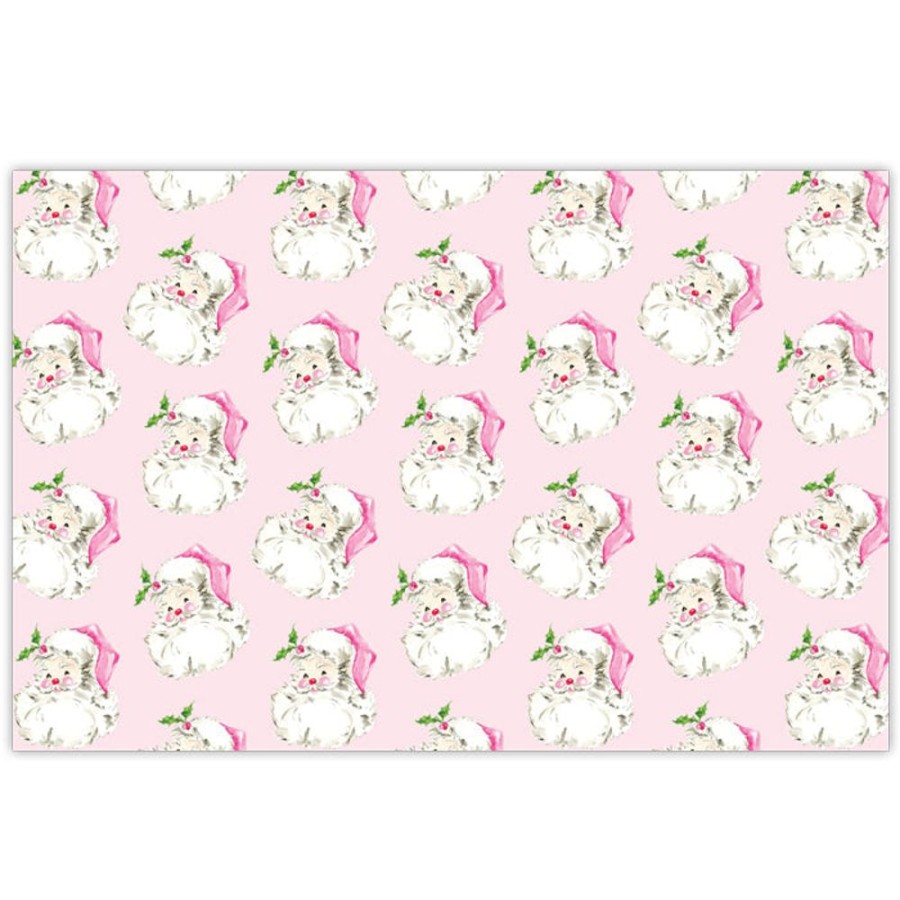 Seasonal Rosanne Beck | Pink Santa Pattern Placemats