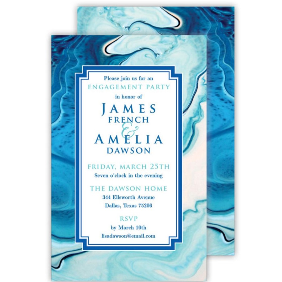 Invitations Rosanne Beck | Blue Marble Large Flat Invitation