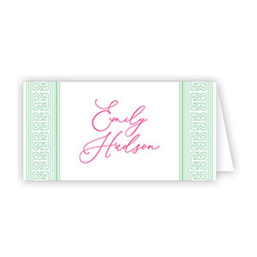 Home & Entertaining Rosanne Beck | Asian Stripe Seafoam Place Card