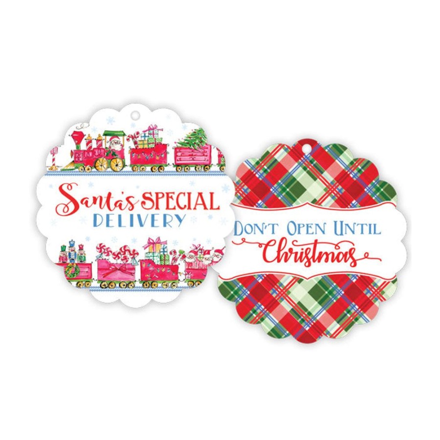 Seasonal Rosanne Beck | Santa Train Scalloped Gift Tags