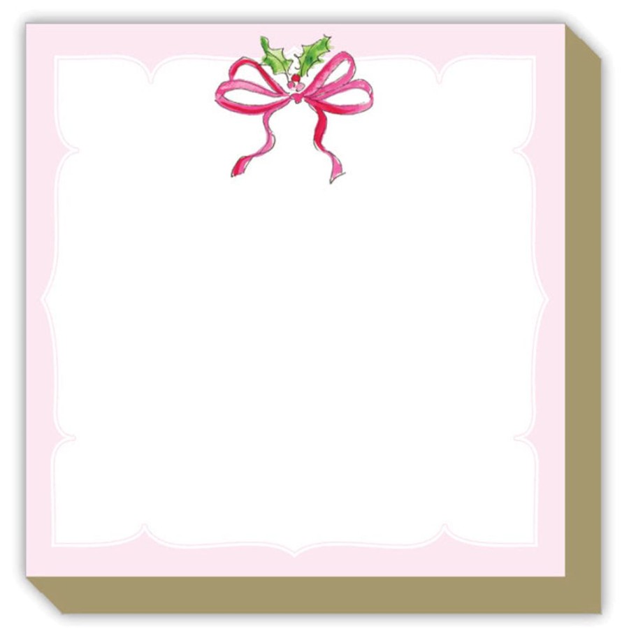 Notes & Pads Rosanne Beck | Holly With Bow Luxe Notepad