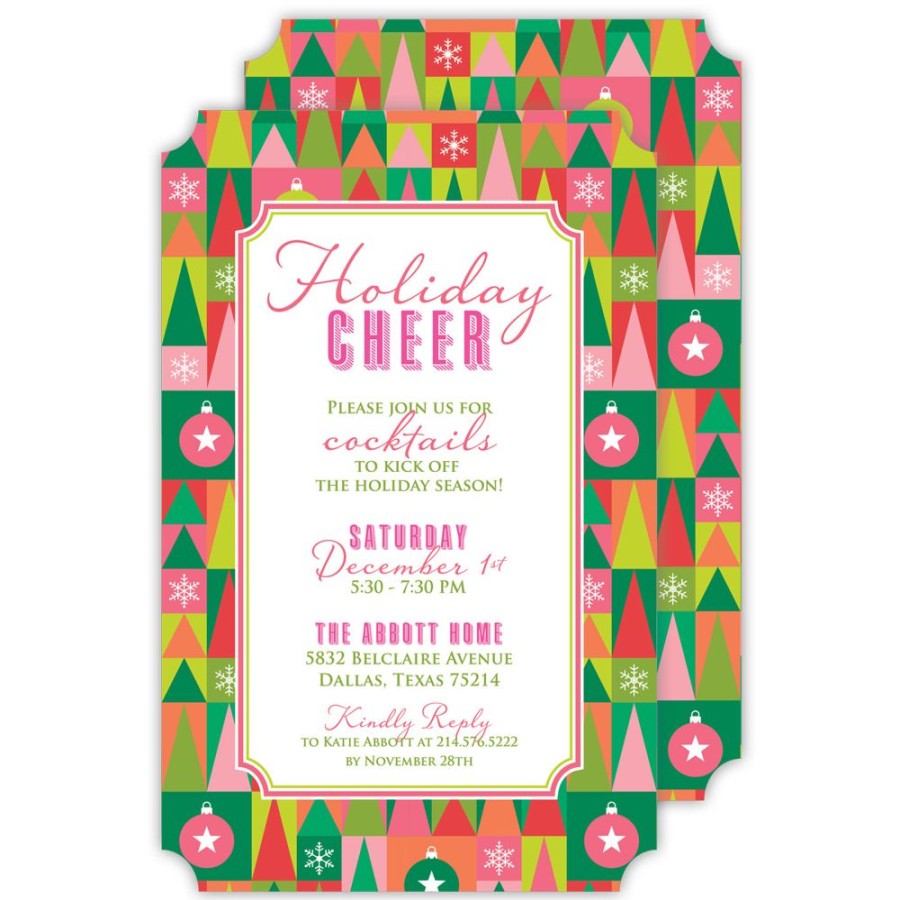 Seasonal Rosanne Beck | Ornament Christmas Tree Large Die-Cut Invitation