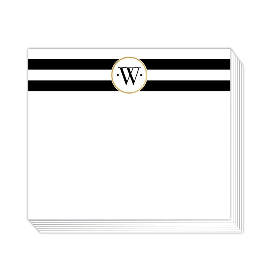 Monograms Rosanne Beck | Black Stripe W Notepad