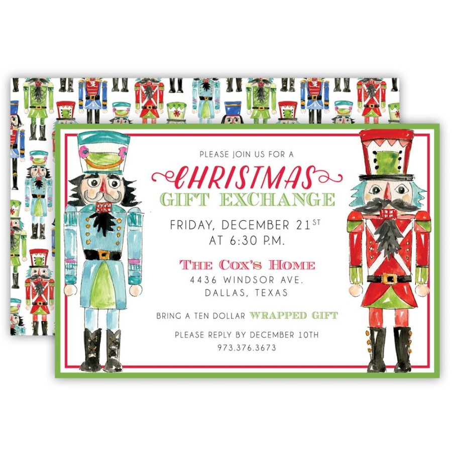 Seasonal Rosanne Beck | Nutcrackers Large Flat Invitation