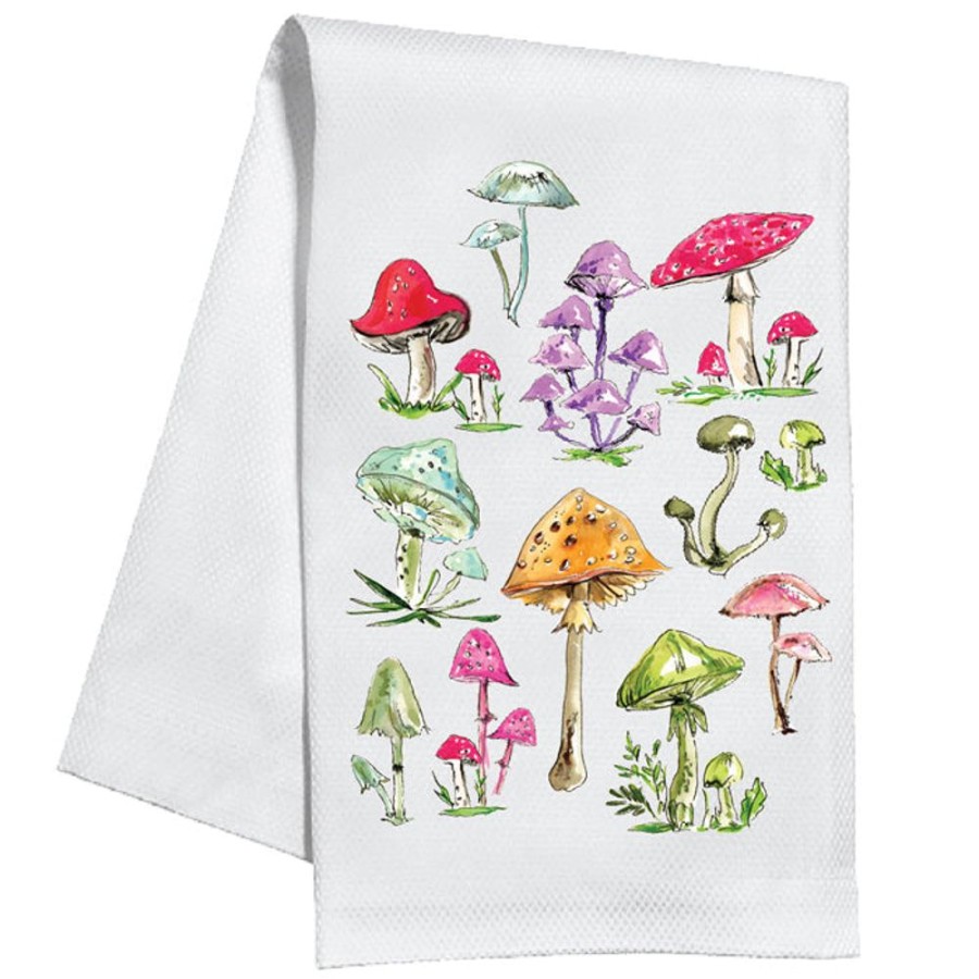 Home & Entertaining Rosanne Beck | Handpainted Mushroom Assortment Kitchen Towel