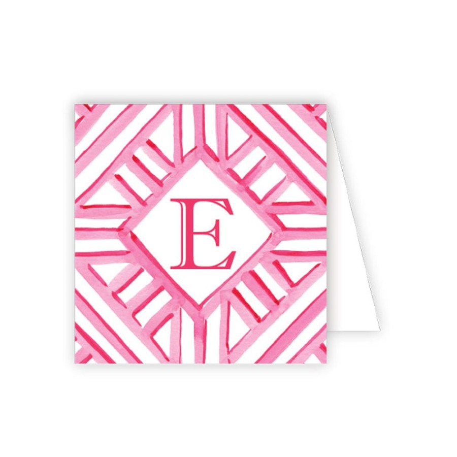 Monograms Rosanne Beck | Lattice Monogram E Enclosure Card