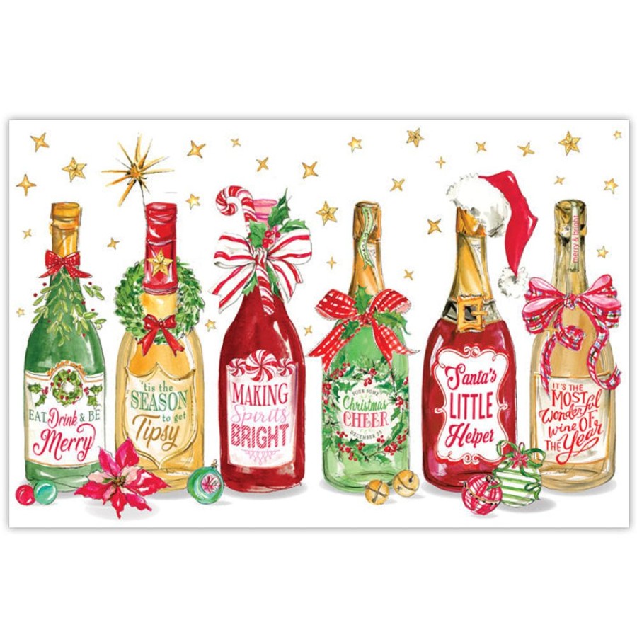 Seasonal Rosanne Beck | Christmas Wine Bottles Placemats