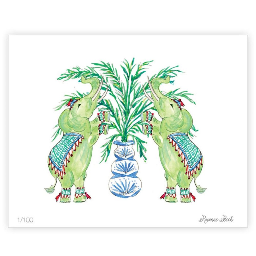 Home & Entertaining Rosanne Beck | Animal Duo Elephant Watercolor Art Print