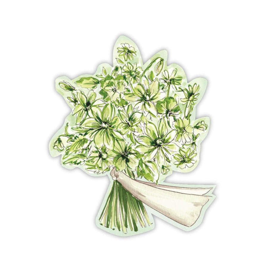 Home & Entertaining Rosanne Beck | Handpainted Fancy Floral Green Bouquet Die Cut Accents