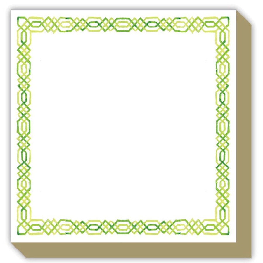 Notes & Pads Rosanne Beck | Green Handpainted Interlocking Chain Luxe Notepad