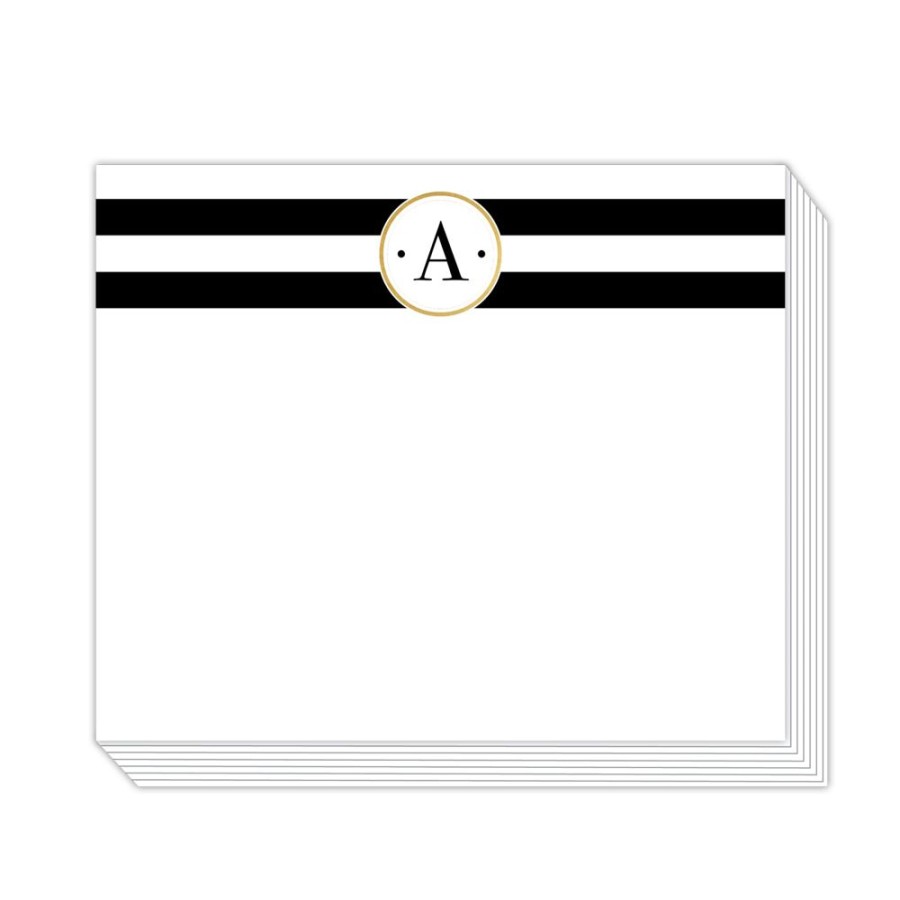 Monograms Rosanne Beck | Black Stripe A Notepad