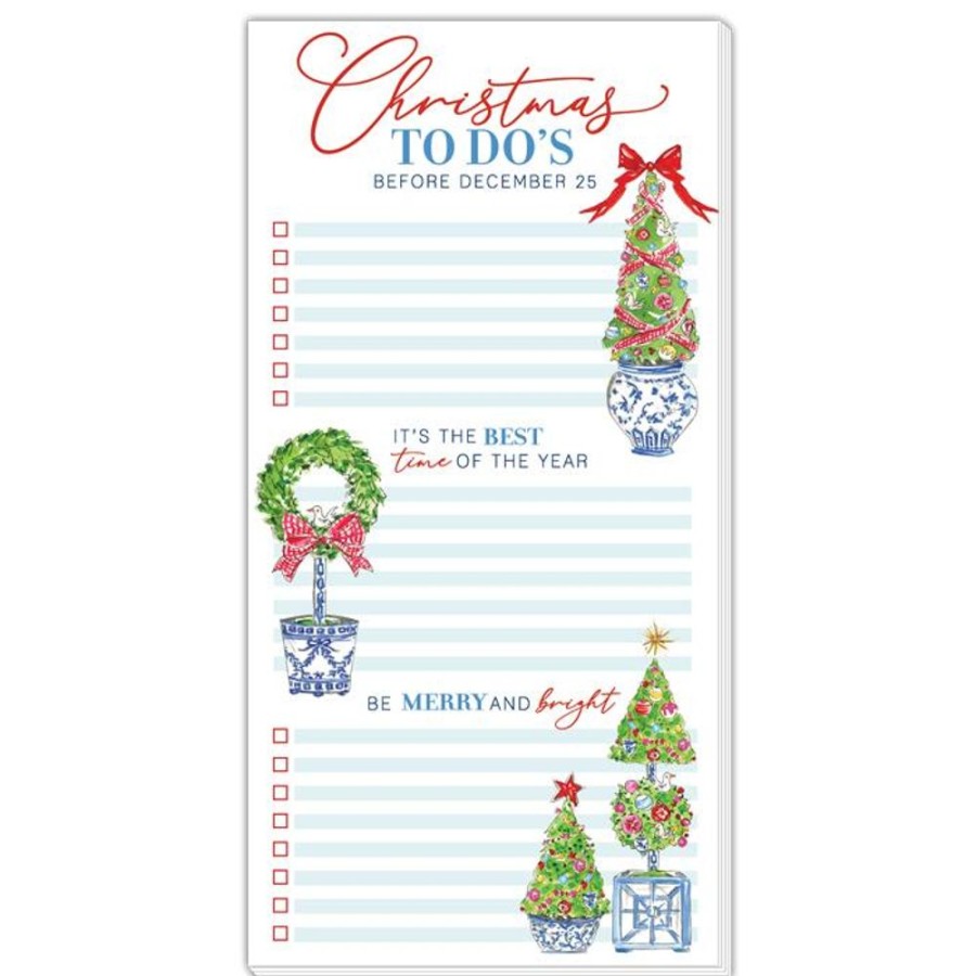 Seasonal Rosanne Beck | Christmas To Do'S Before December 25 Merry And Bright Topiaries Oversized Pad