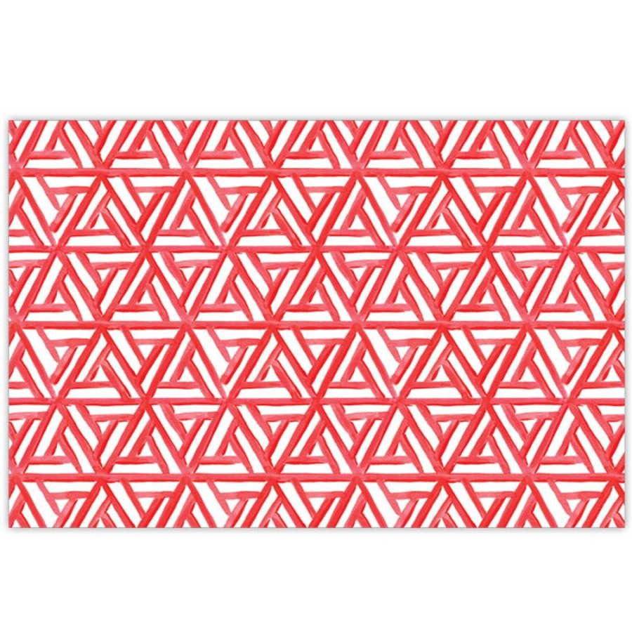 Home & Entertaining Rosanne Beck | Handpainted Lattice Red Placemats