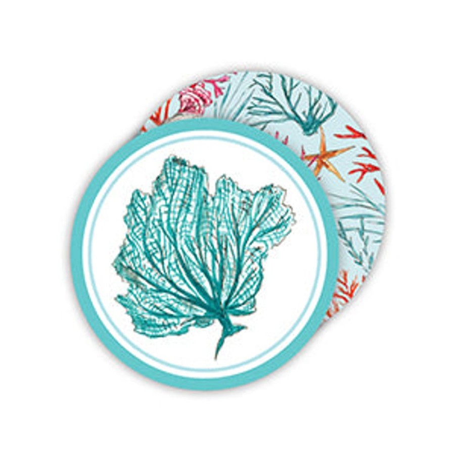 Home & Entertaining Rosanne Beck | Handpainted Shells And Corals Paper Coasters