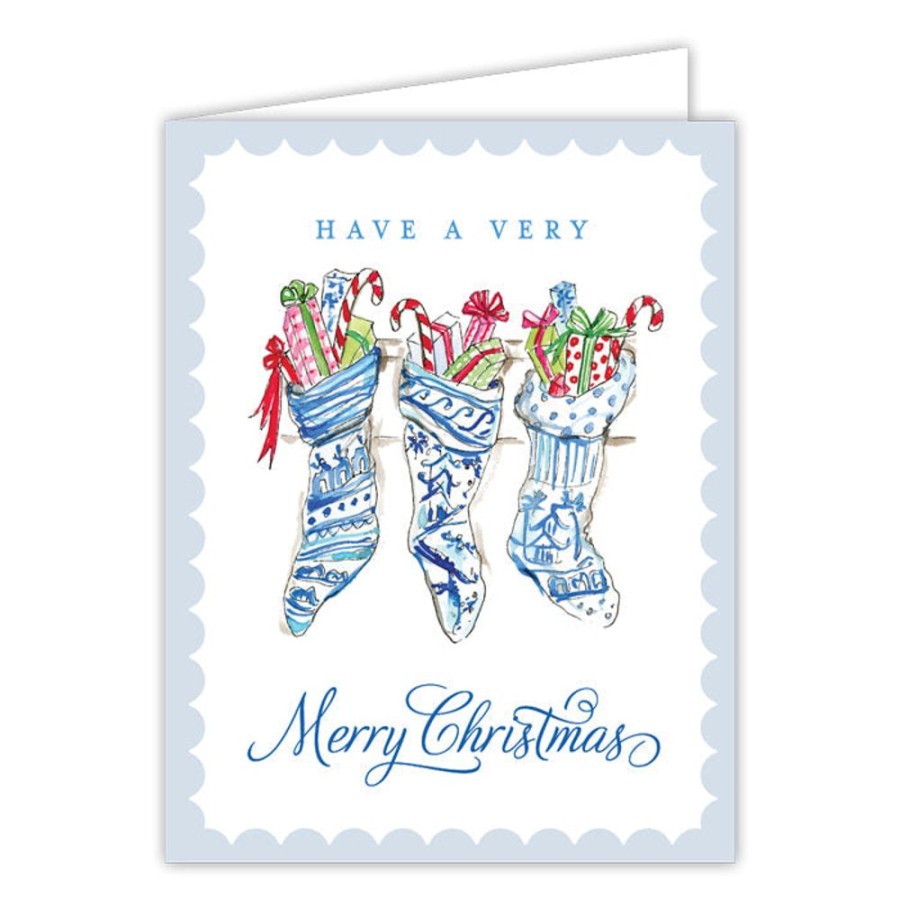 Seasonal Rosanne Beck | Chinoiserie Stockings Greeting Card