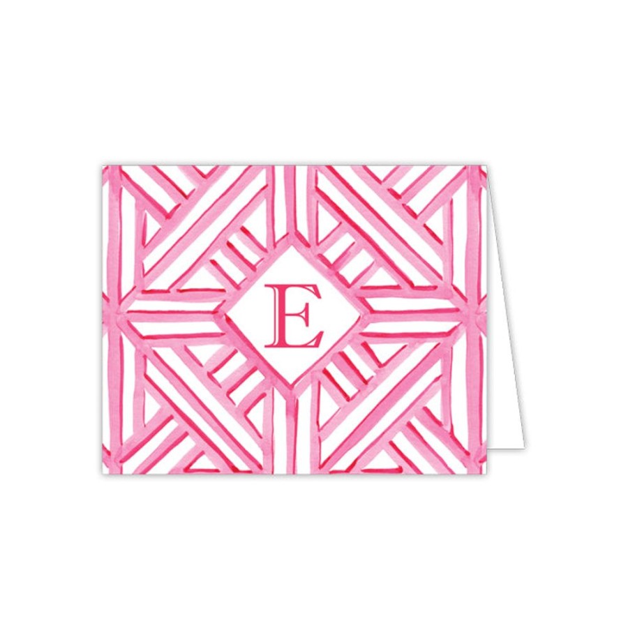 Monograms Rosanne Beck | Lattice Monogram E Folded Note