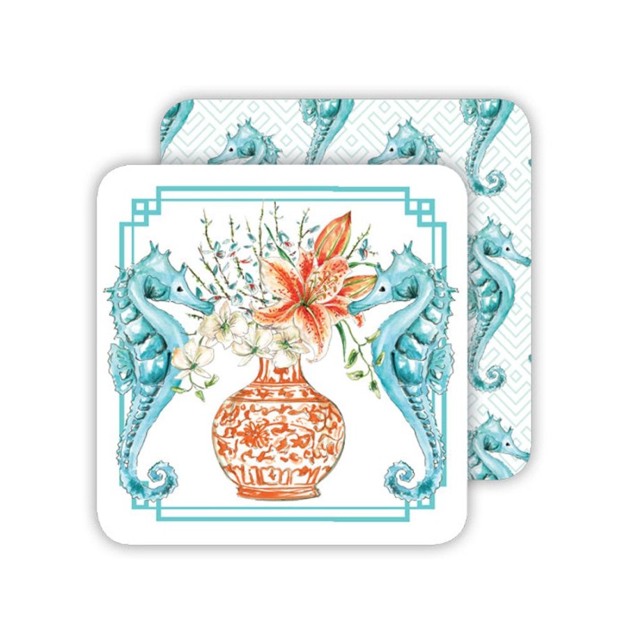 Home & Entertaining Rosanne Beck | Handpainted Sea Horses Paper Coasters