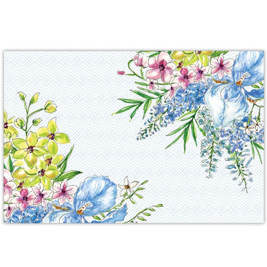 Home & Entertaining Rosanne Beck | Handpainted Iris And Orchids Placemats