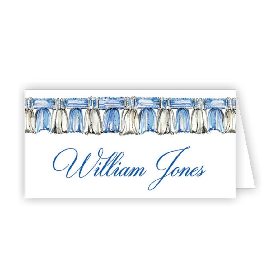 Home & Entertaining Rosanne Beck | Blue And White Tassels Place Card