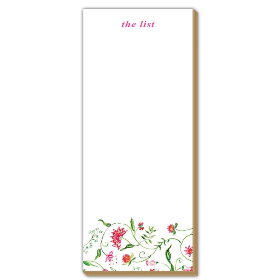 Notes & Pads Rosanne Beck | Mixed Floral Pink Luxe Skinny Pad