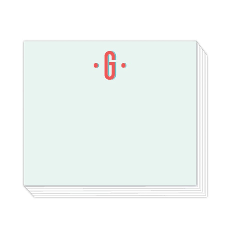 Monograms Rosanne Beck | Color Block Monogram G Notepad