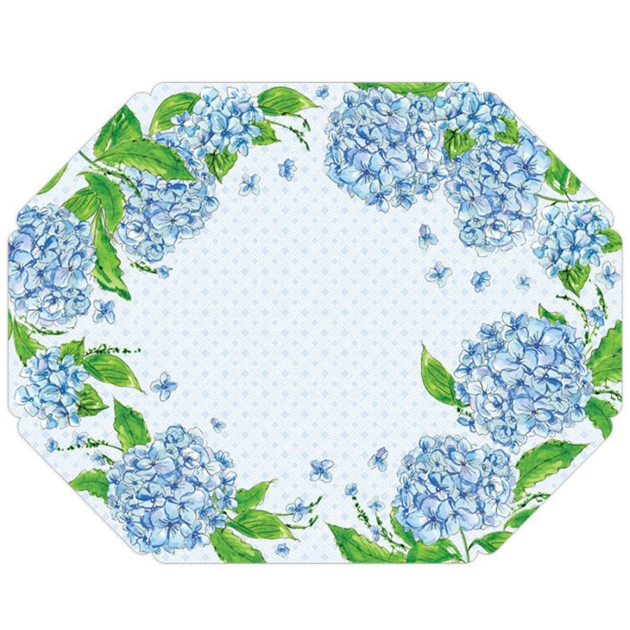 Home & Entertaining Rosanne Beck | Blue Hydrangea Posh Die-Cut Placemats