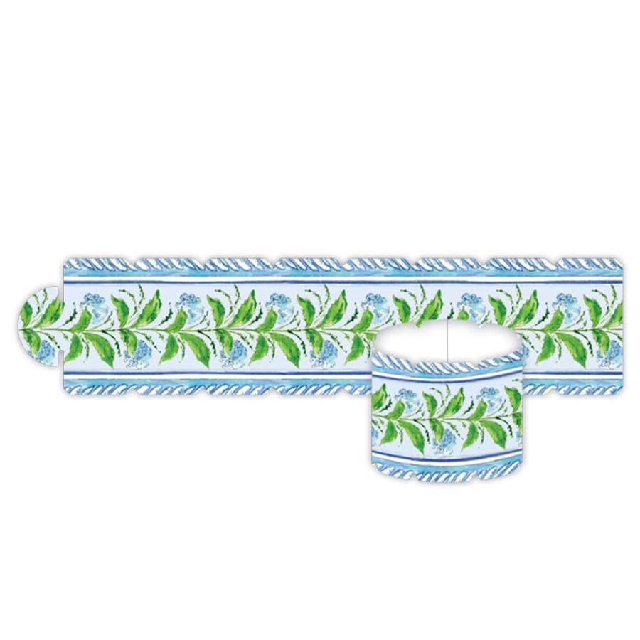 Home & Entertaining Rosanne Beck | Blue Hydrangea Stripe Napkin Ring