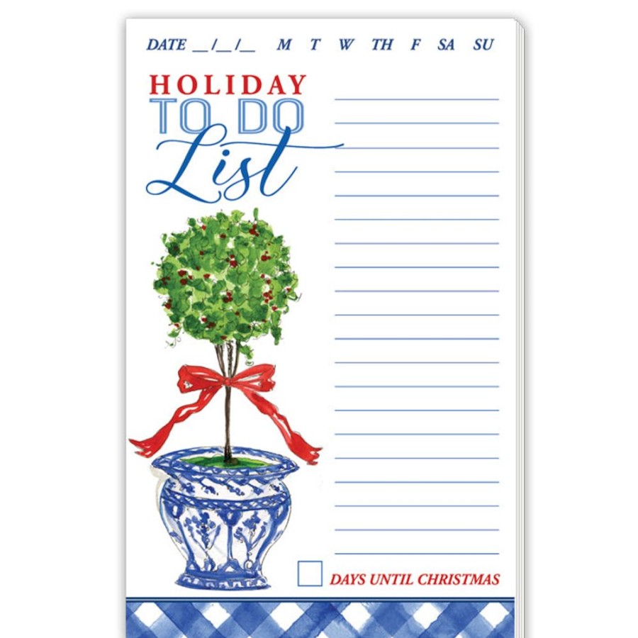 Seasonal Rosanne Beck | Holiday To Do List Topiary Large Notepad