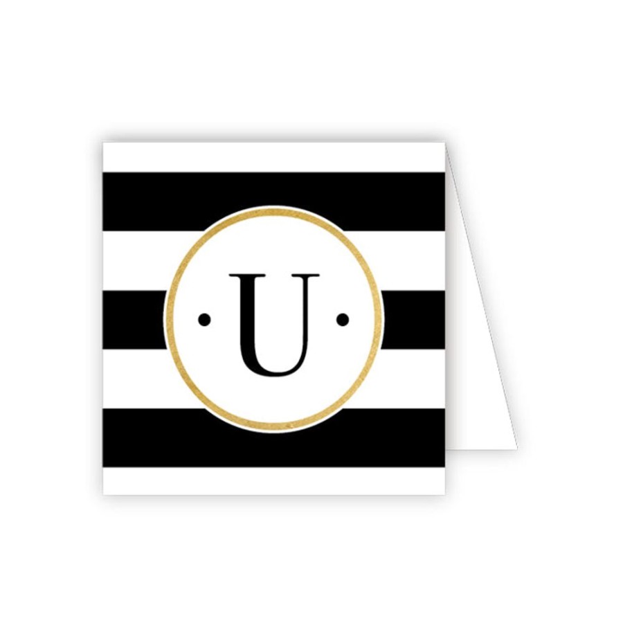 Monograms Rosanne Beck | Black Stripe U Enclosure Card