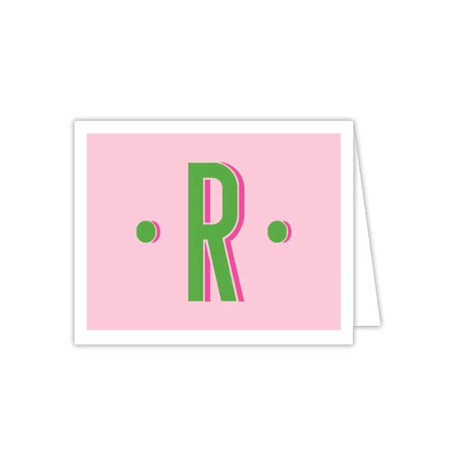 Monograms Rosanne Beck | Color Block Monogram R Folded Note