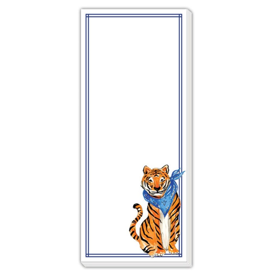 Seasonal Rosanne Beck | Orange & Blue Tiger Skinny Notepad