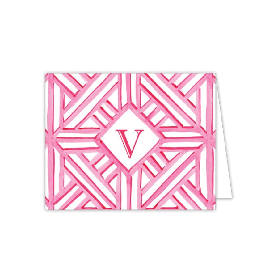 Notes & Pads Rosanne Beck | Lattice Monogram V Folded Note