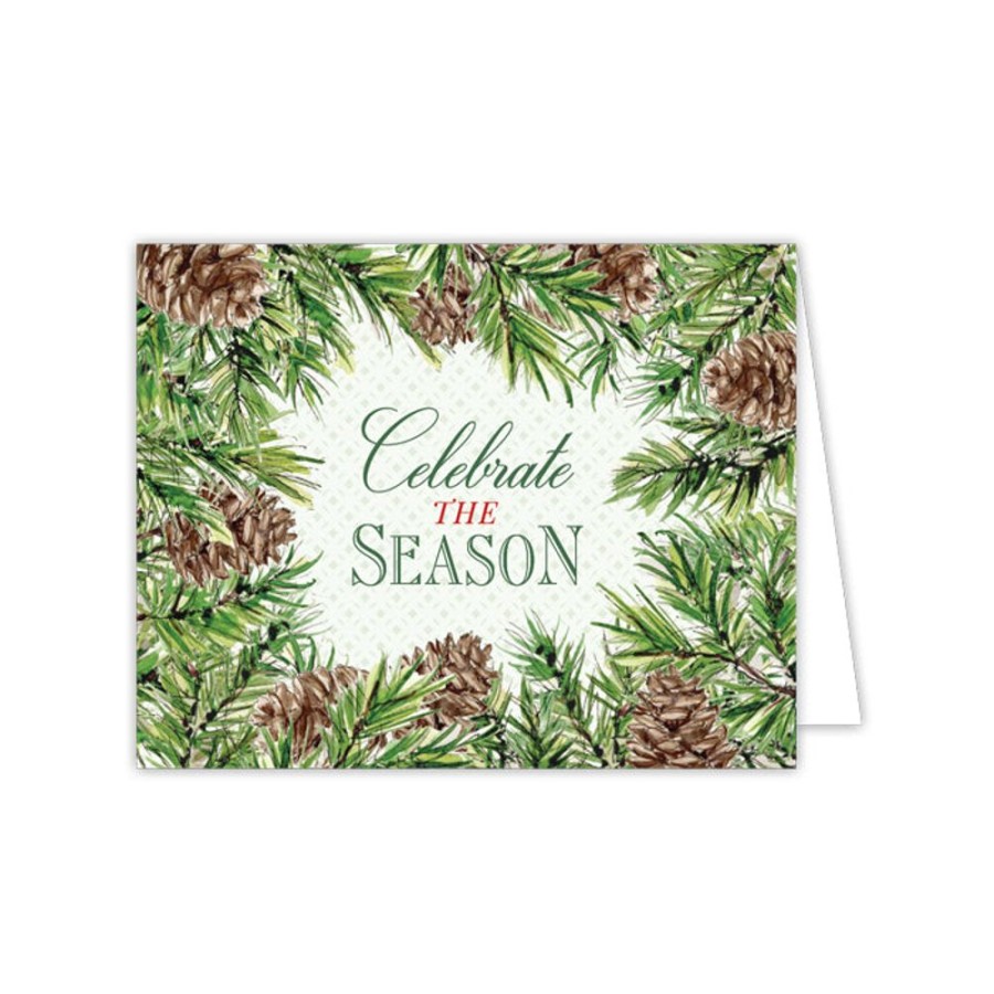 Seasonal Rosanne Beck | Celebrate The Season Pinecone Greeting Card