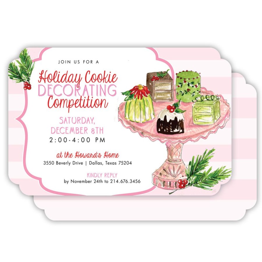 Seasonal Rosanne Beck | Christmas Desserts Large Die-Cut Invitation