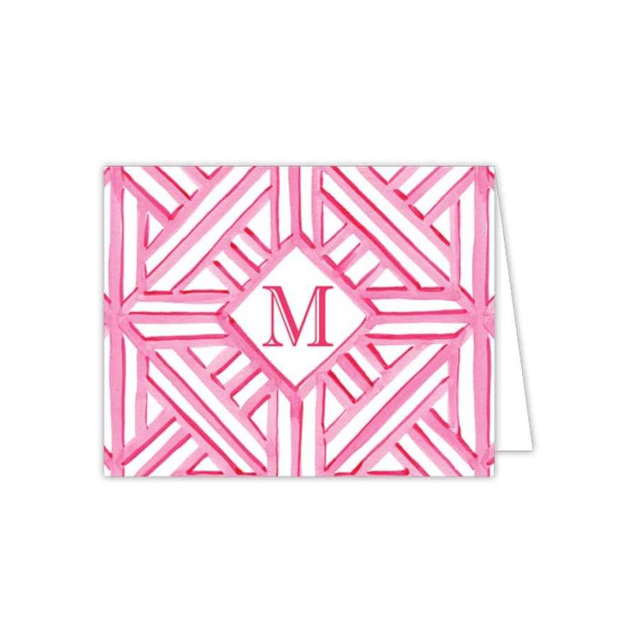 Monograms Rosanne Beck | Lattice Monogram M Folded Note