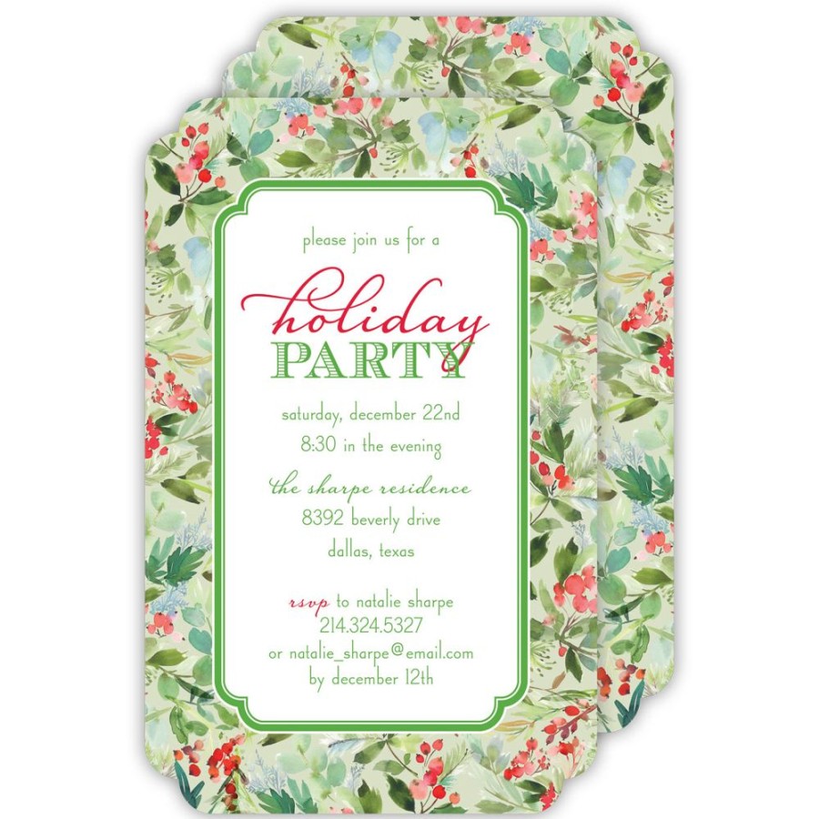 Seasonal Rosanne Beck | Christmas Floral Large Die-Cut Invitation